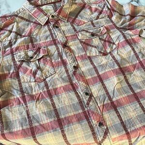 Ecoths Black Pearl Western Style Short Sleeve Button Front Mens L